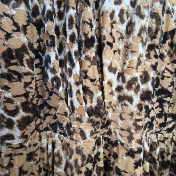 Nurture Westbound Plus Size 3X Faux Wrap Belt Dress Animal Print Velvet Burnout - Picture 11 of 16